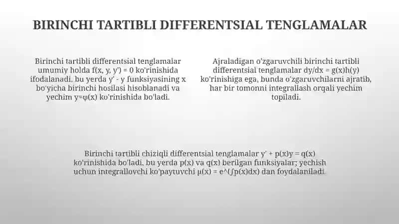 Differensial tenglamalar haqida tushuncha 4