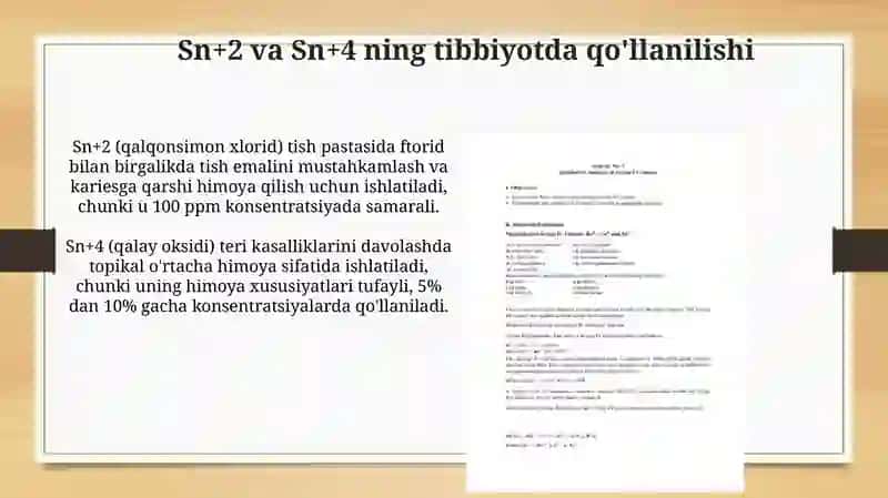 IVguruhSn+2, Sn+4, As+3, As+5 kationlarini tibbiyotda qo'llash 4
