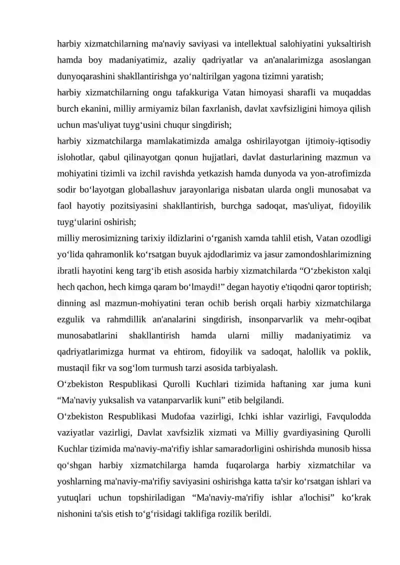 TARBIYAVIY VA MAFKURAVIY ISHLARNING ASOSIY YO'NALISHLARI 4