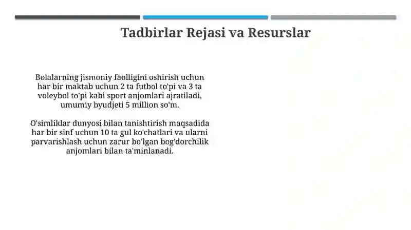 Boshlangich talimda yozgi sog'lomlashtirish mashgulotlarini rejalashtrsh va tashkil qilish 4