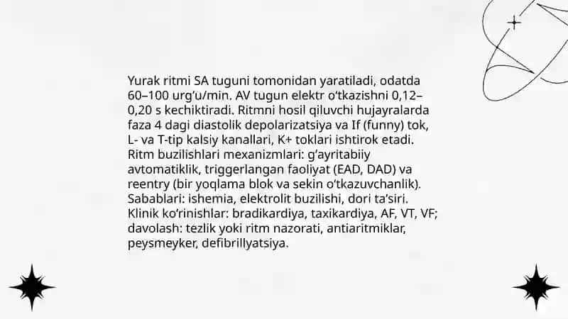 Yurak faoliyatini fiziologik xususiyatlari 4