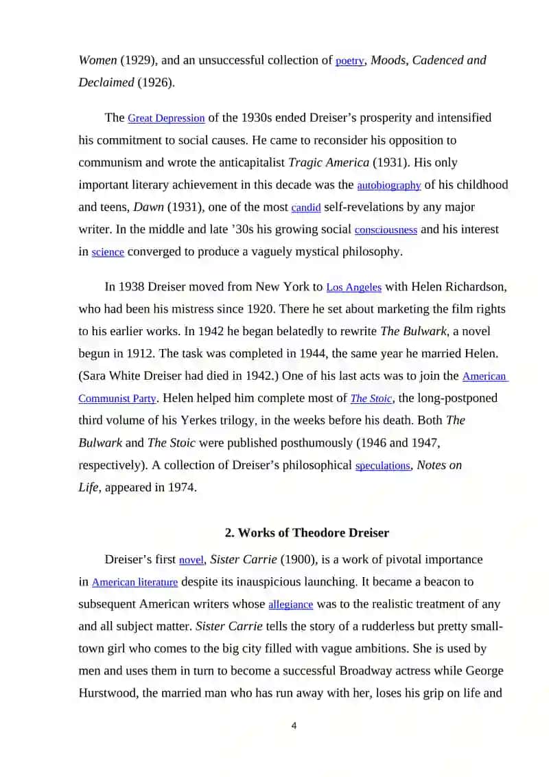Novels by Theodore Dreiser 4