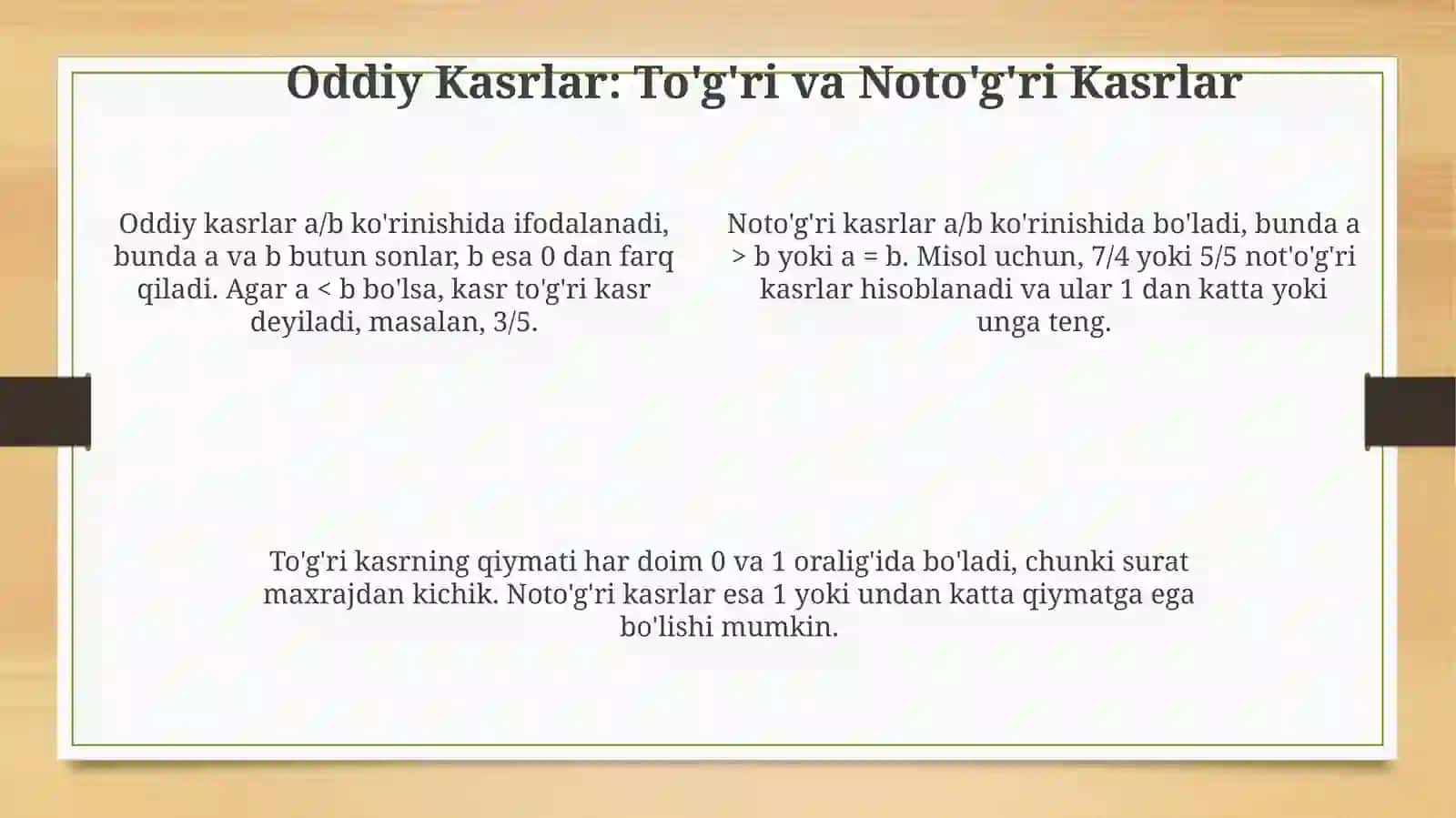 Kasr sonlar 4