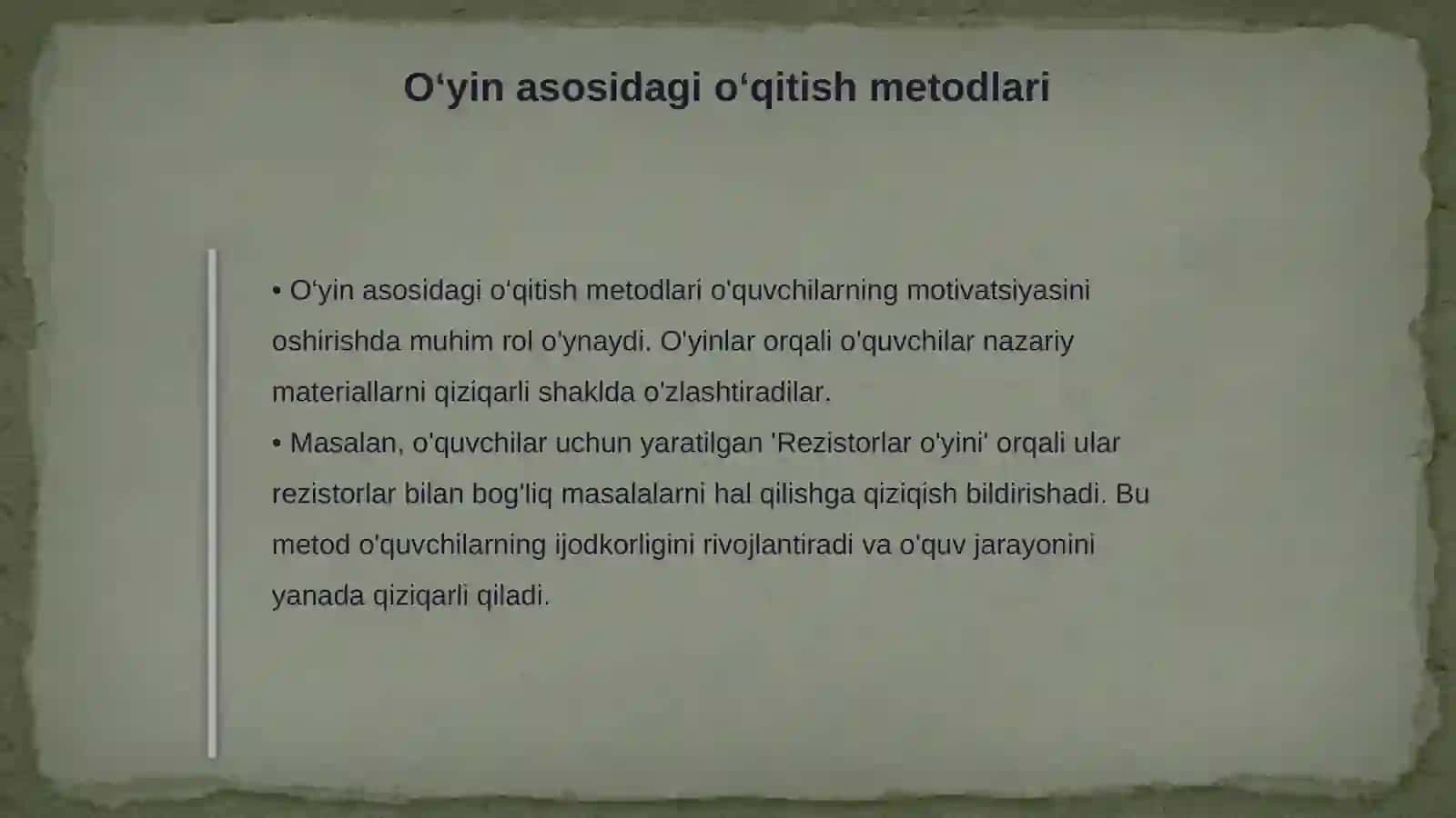 Rezistorlar. Reostatlar.Potensiometrlar mavzusini o‘qitish metodikasi 4