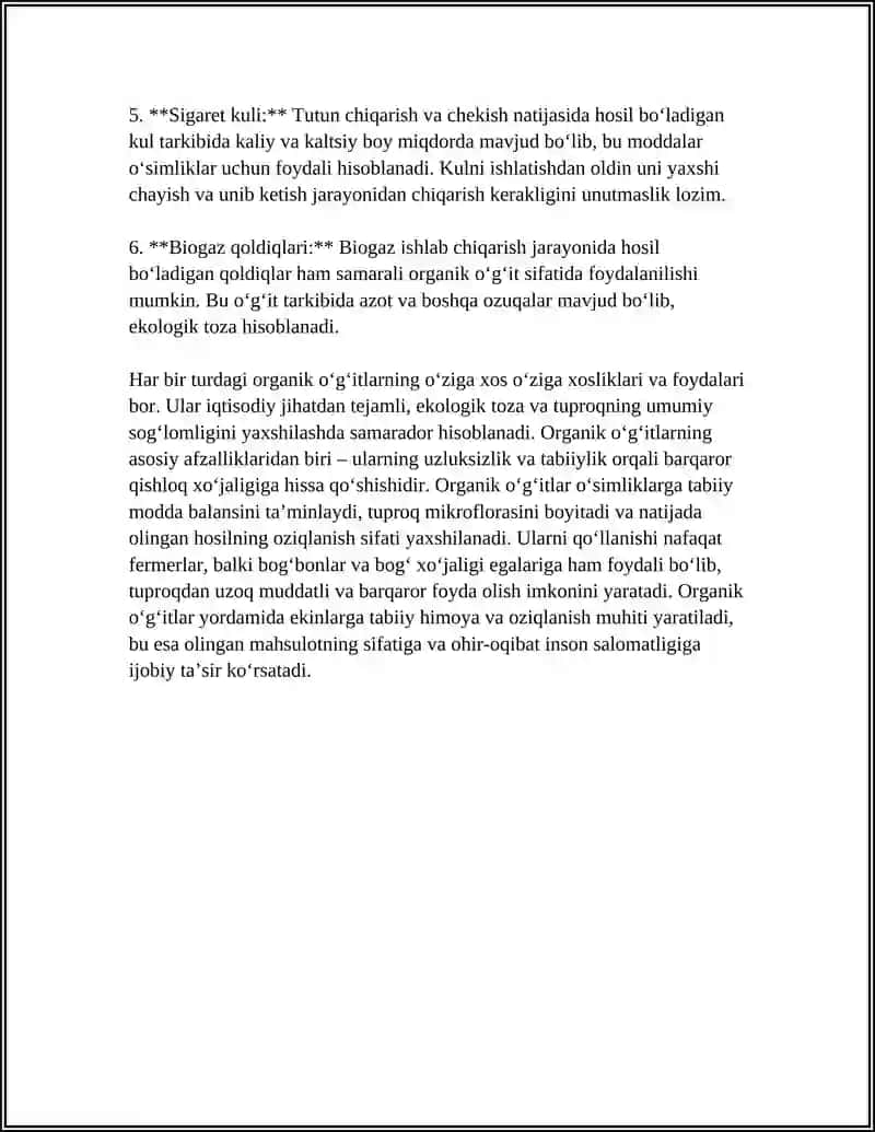Organik oʻgʻitlar 4