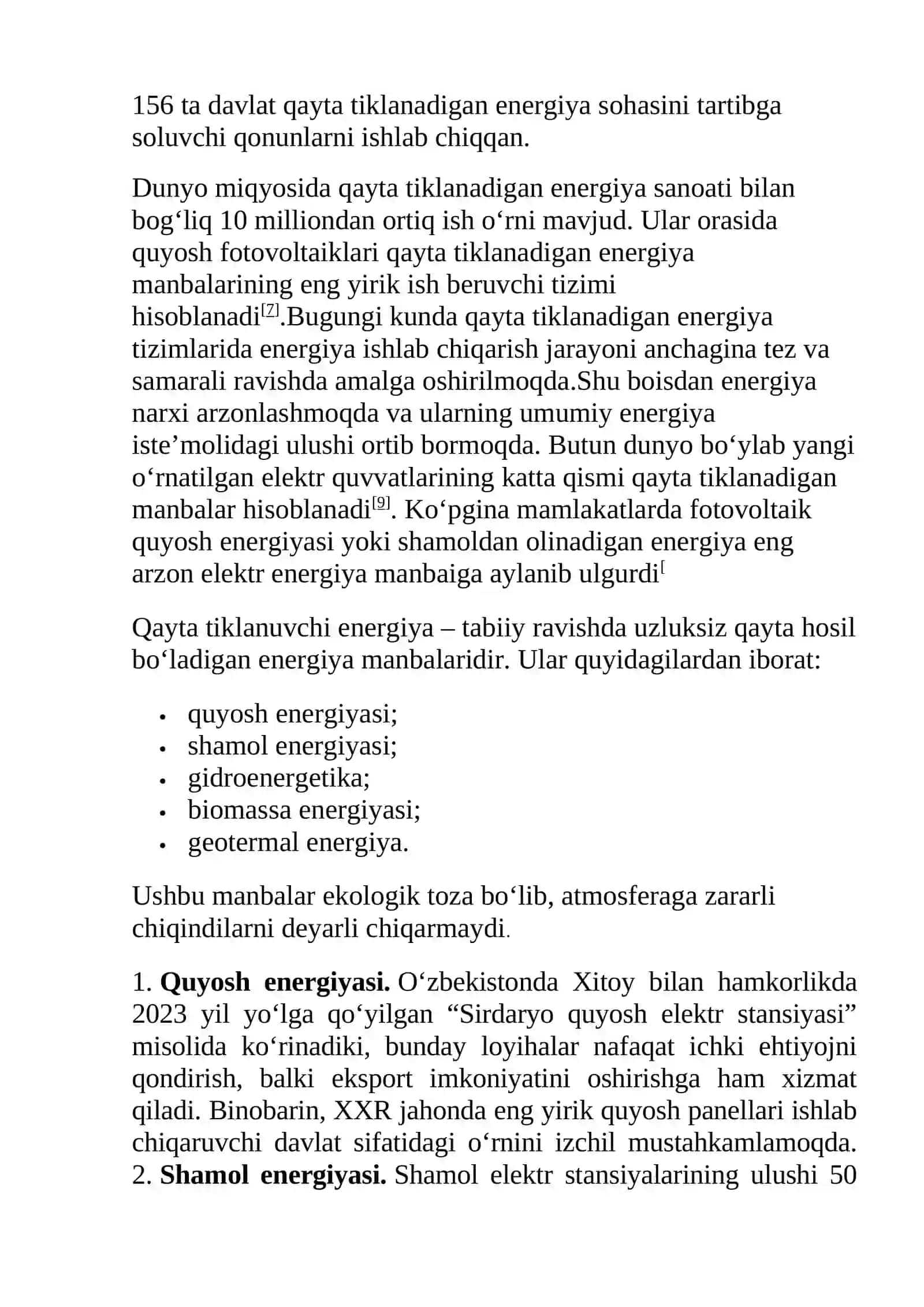 Yashil iqtisodiyotda qayta tiklanuvchi energiyaning joriy etilishi 4