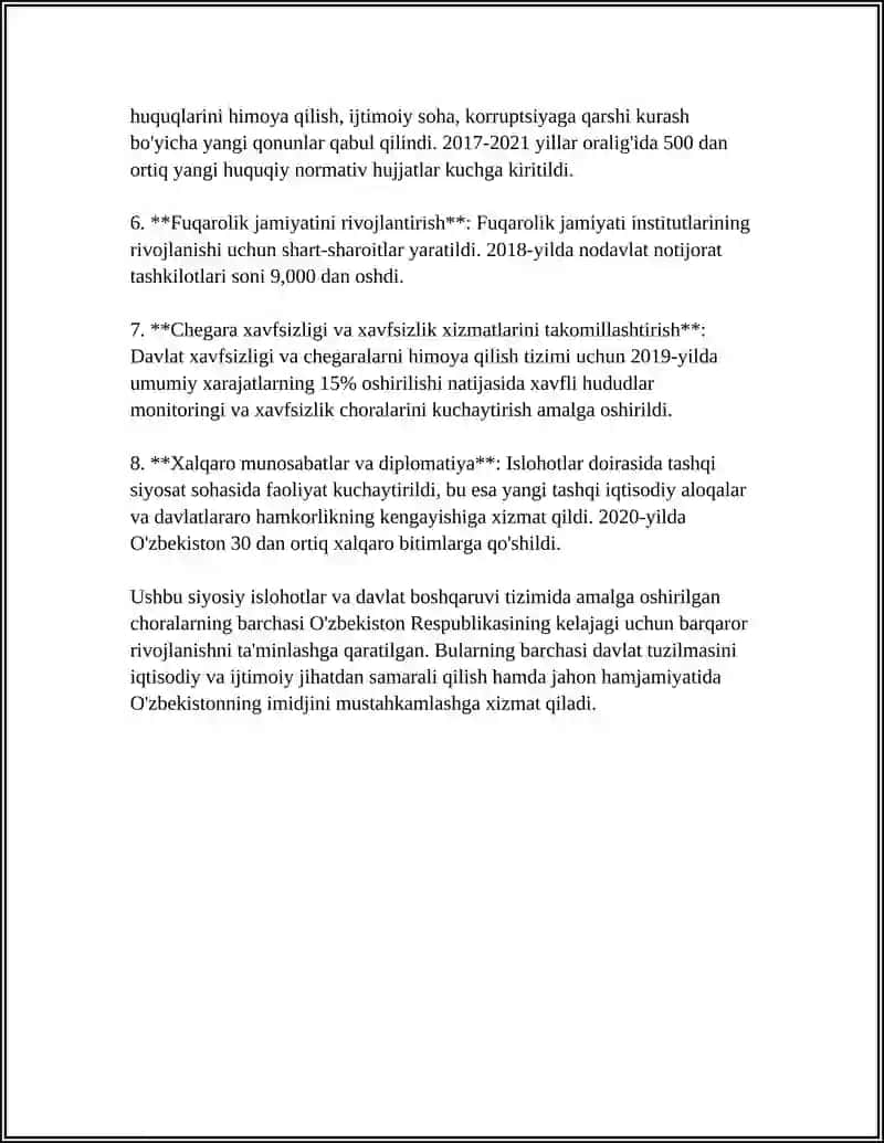 MUSTAQILLIK YILLARDA DAVLAT BOSHQARUVIDA AMALGA OSHIRILGAN ISLAHOTLAR. 4