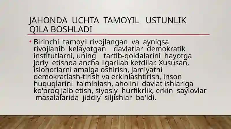 O’ZBEKISTON VA JAHON HAMJAMIYATI 4