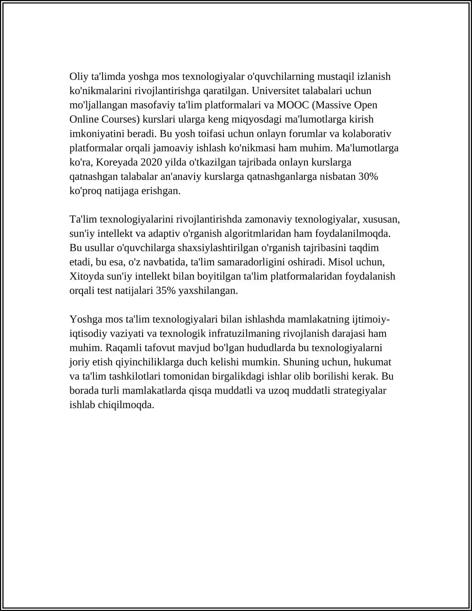 TEXNOLOGIYA FANIDAN AMALIY MASHGULOTLARNI TASHKIL QILISH TEXNOLOGIYASI 4
