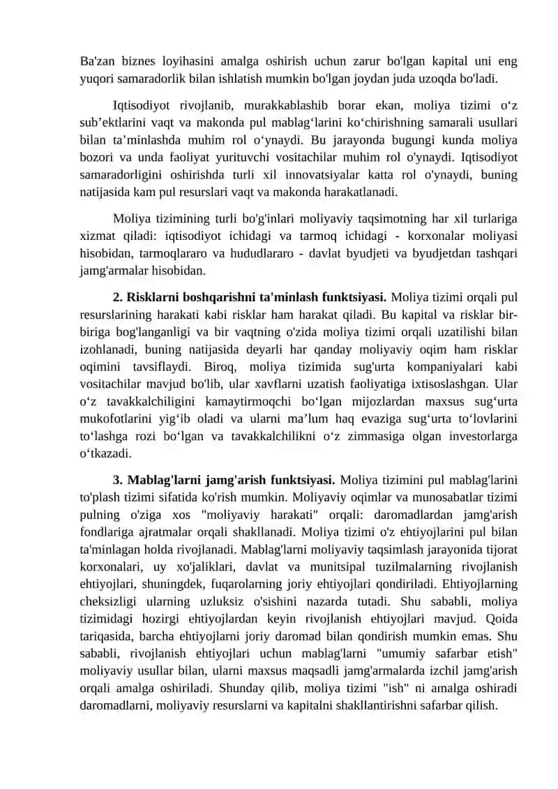 Moliyaviy tizim funktsiyalari va ularning evolyutsiyasi 4