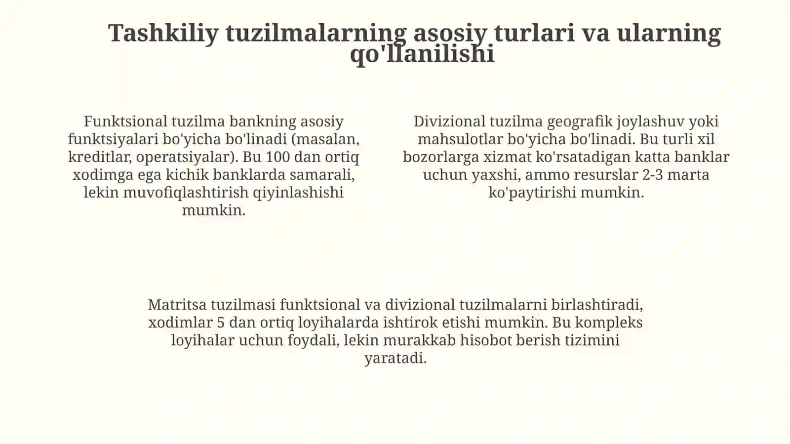 Banklar tashkiliy tuzilmasi variantlari 4