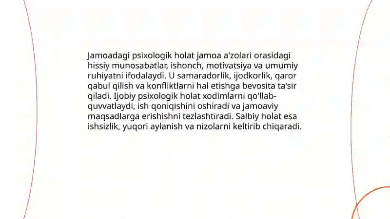 Jamodagi psixologik holat va uni optimallashtirish usullari 4
