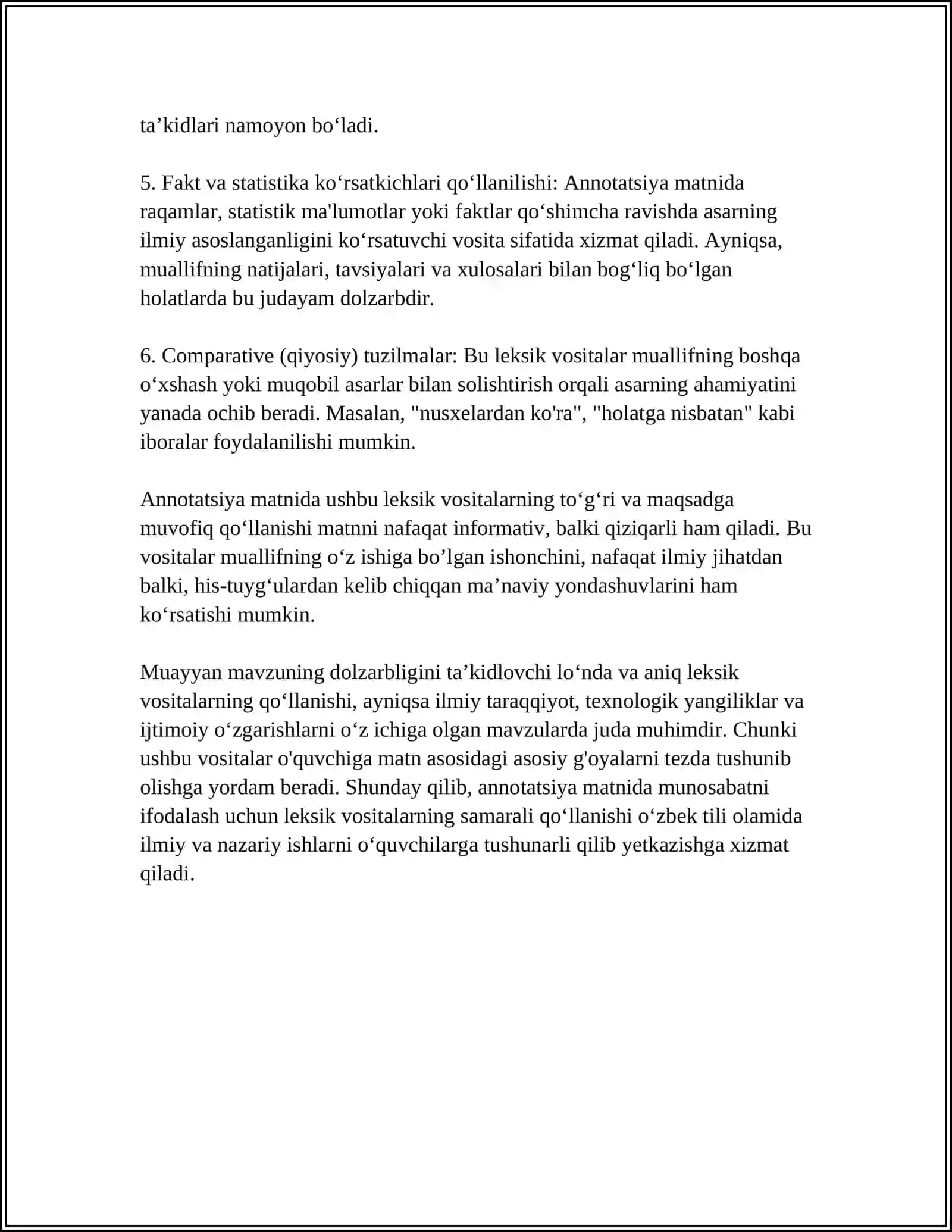 ANNOTATSIYA MATNIDA MUNOSABAT,DALIL-ASOS,ISBOT-XULOSA IFODASI 4
