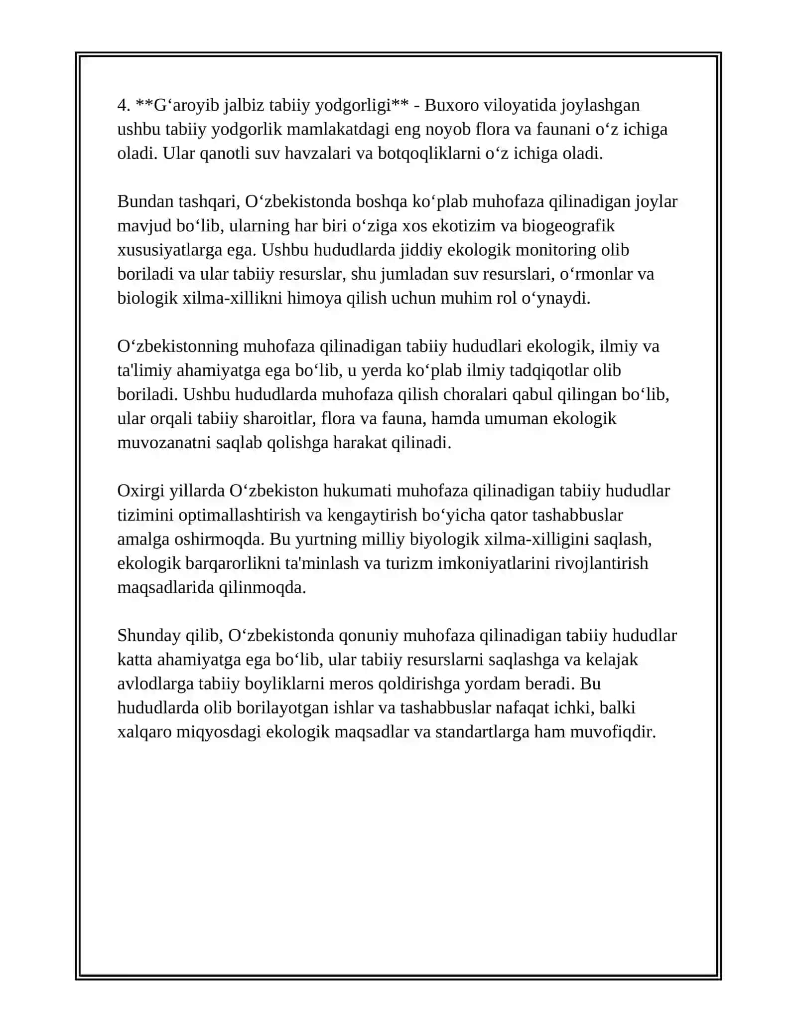 MAXSUS HIMOYALANGAN TABIIY HUDUDLARNING TOIFALARI 4