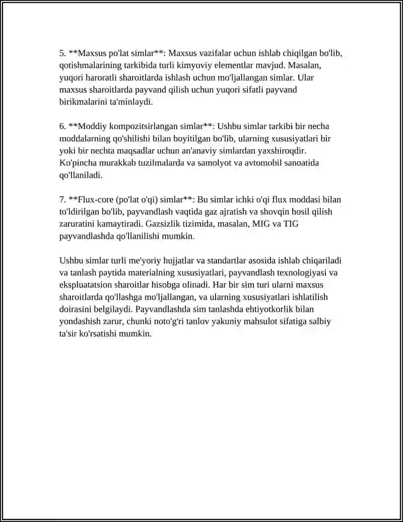 PAYVANDLASHDA QOLLANILADIGAN SIMLAR 4
