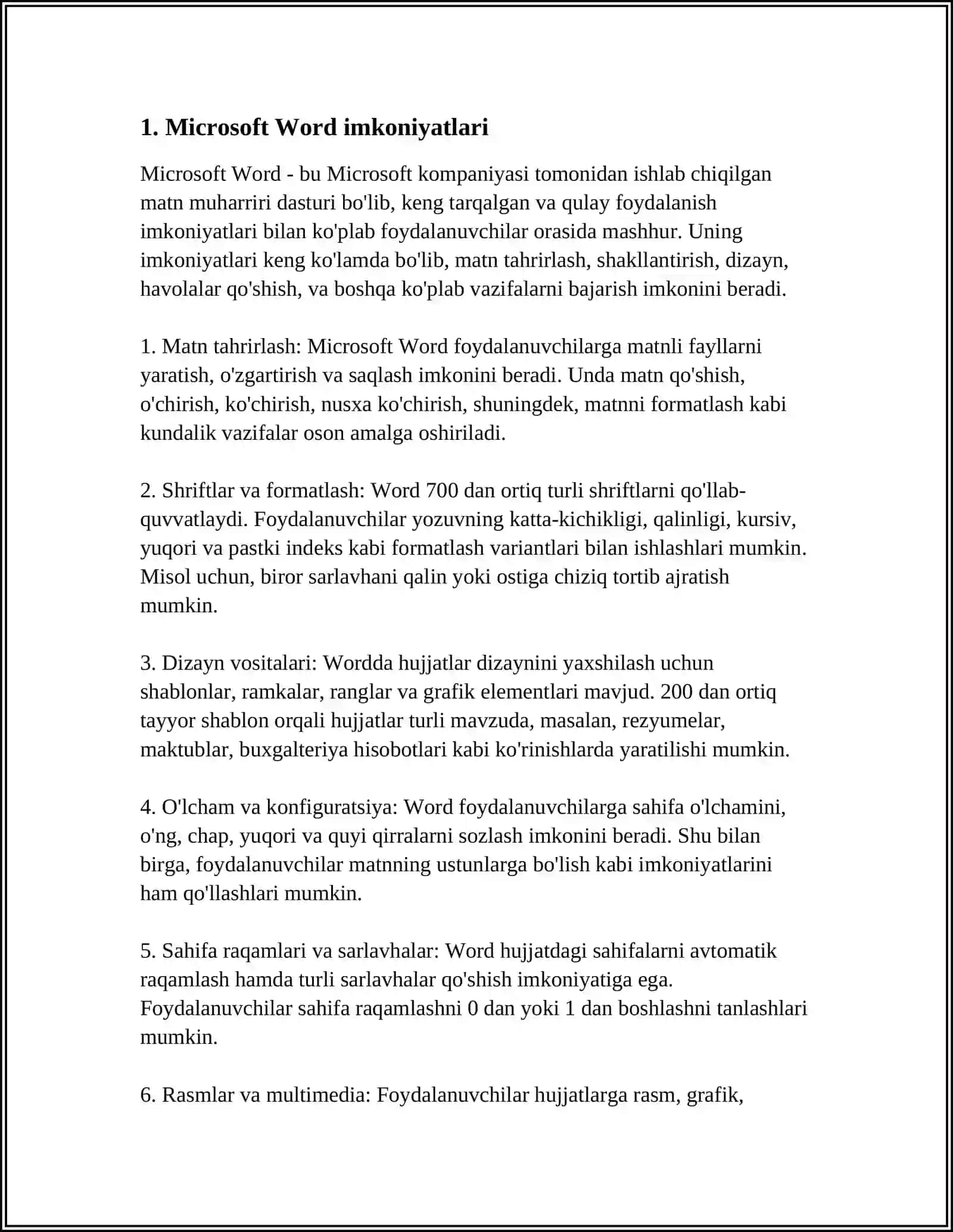 MICROSOFT WORD MATNMUHARRIRIDA TIBBIYOTGA OIDHUJJATLAT YARATISH 4