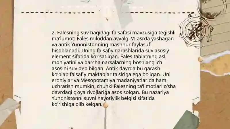 Fales va uning falsafiy qarashlari 4