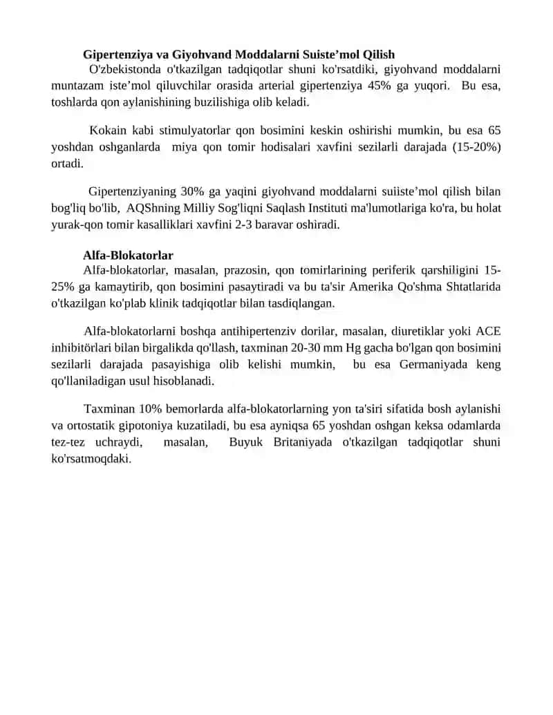 Arterial gipertenziya sindromida dori vositalarni qollanishi 4