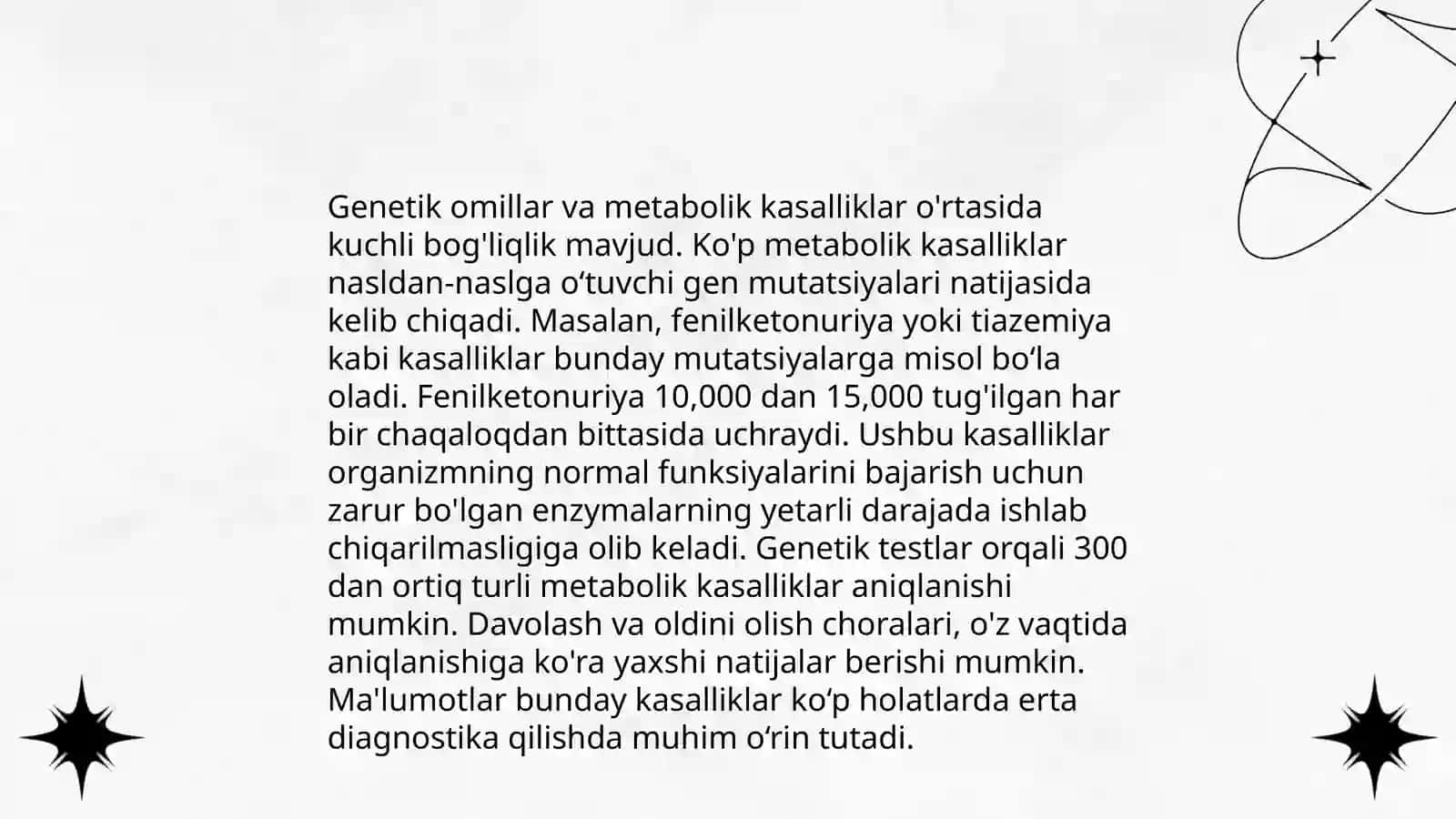 Irsiy kasalliklarda modda almashinuvi xususiyatlari 4
