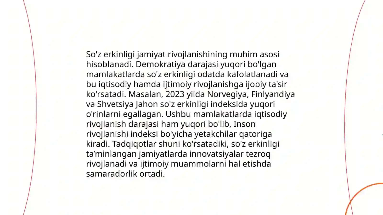 Vijdon va din erkinligi. So'z va fikr erkinligi 4
