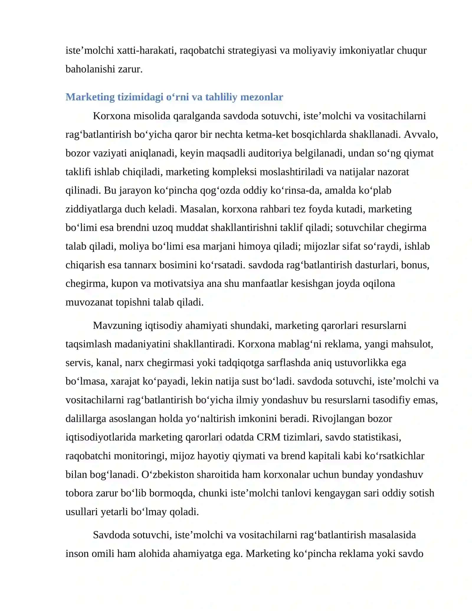 Savdoda sotuvchi, iste’molchi va vositachilarni rag‘batlantirish 4