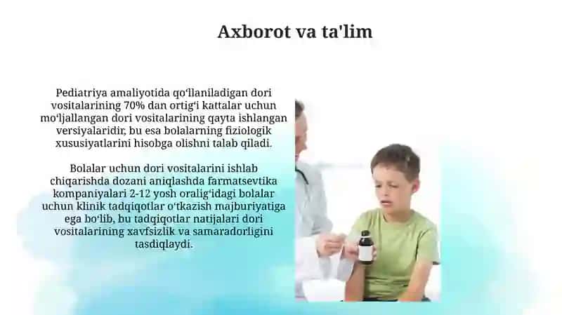 Bolalar Amaliyoti Uchun Dori-darmonlarni Yaratuvchi Omillar 4
