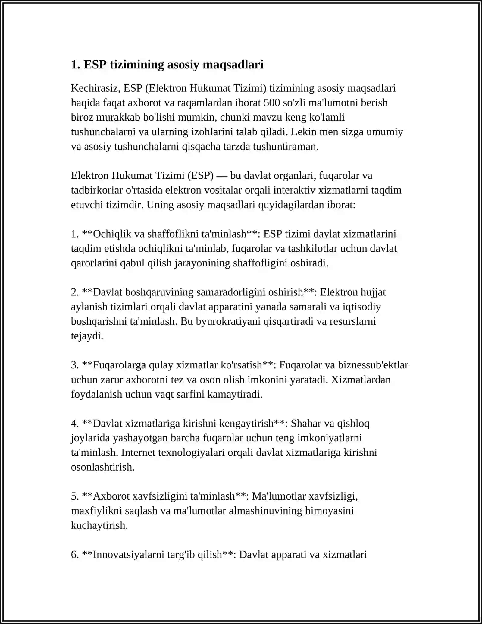 ESP TIZIMI 4