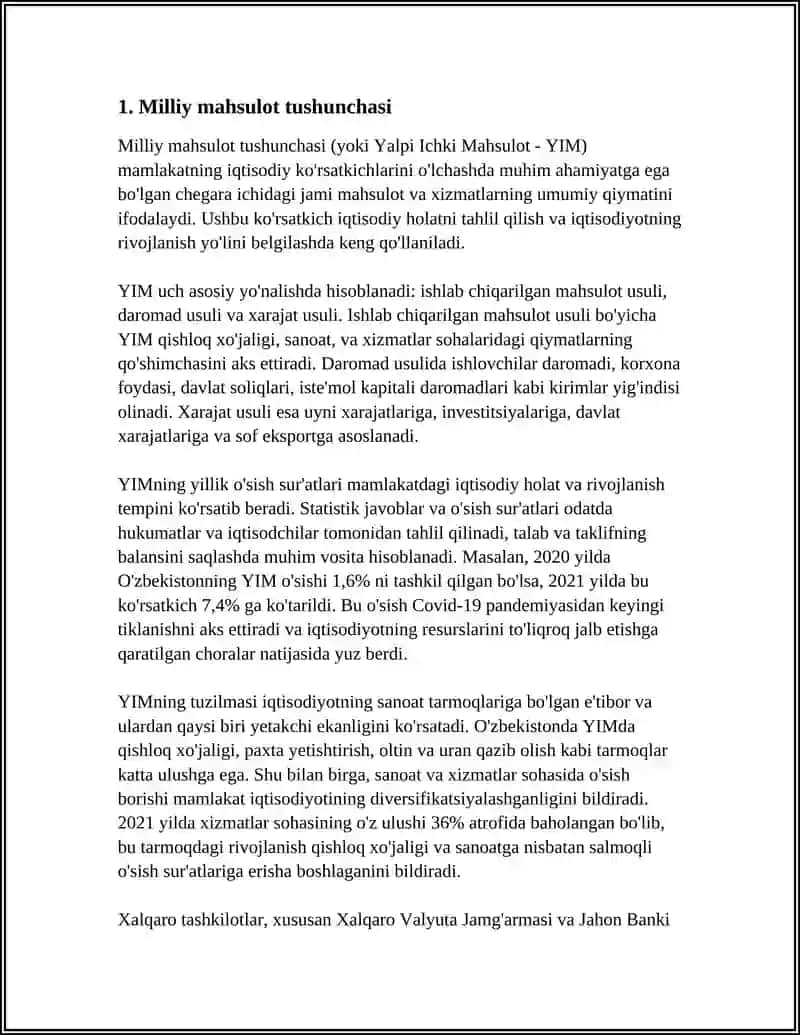 MILLIY MAHSULOTNING MAZMUNI, TARKIBIY QISMLARI VA HARAKAT SHAKLLARI 4