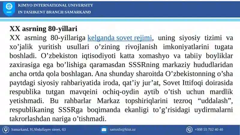 O'ZBEKISTONNING ENG YANGI TARIXI 4