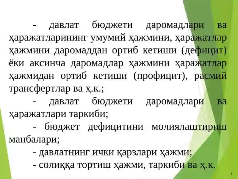 Давлат бюджети статистикаси 4