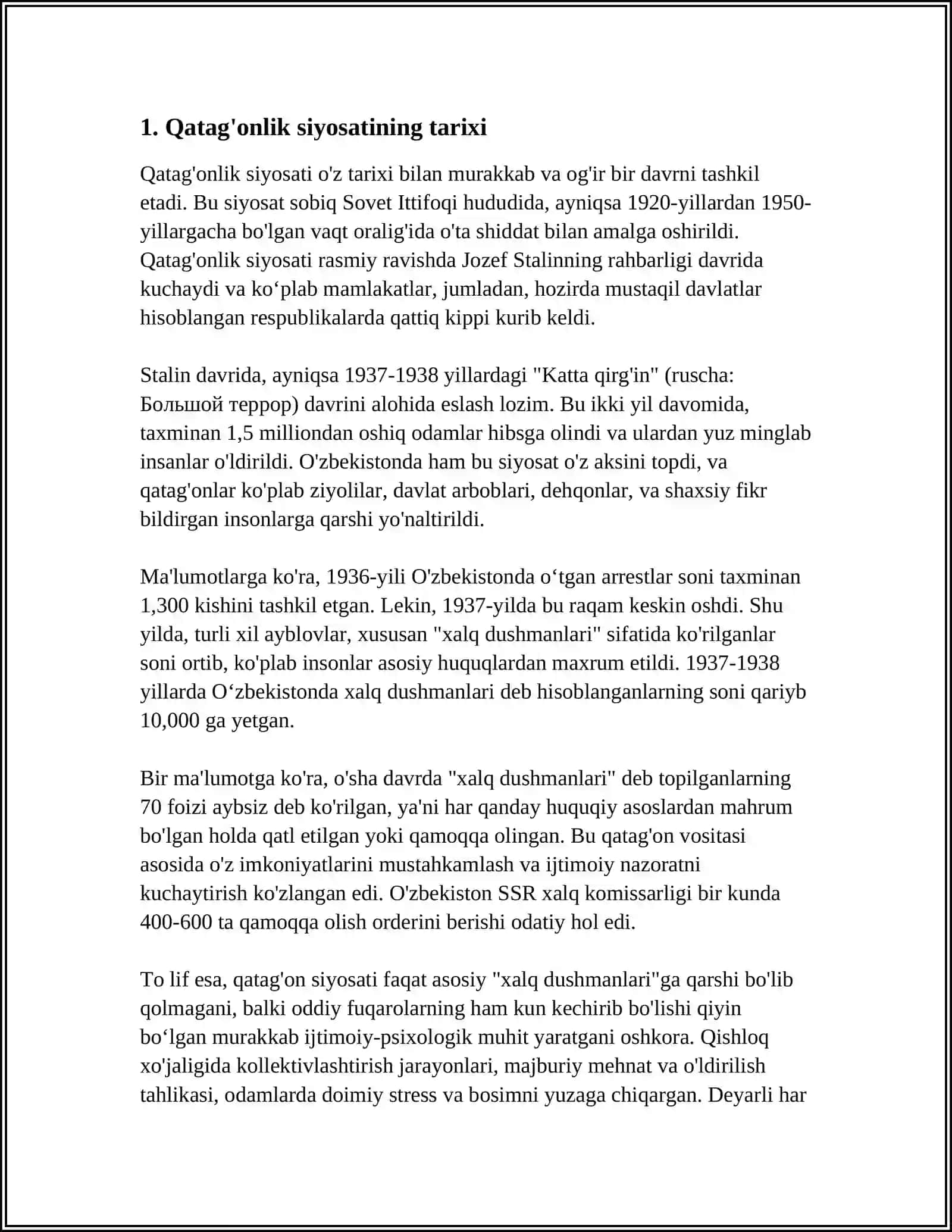 O'ZBEKISTONDA AMALGA OSHIRILGAN QATAGʻONLIK SIYOSATI 4