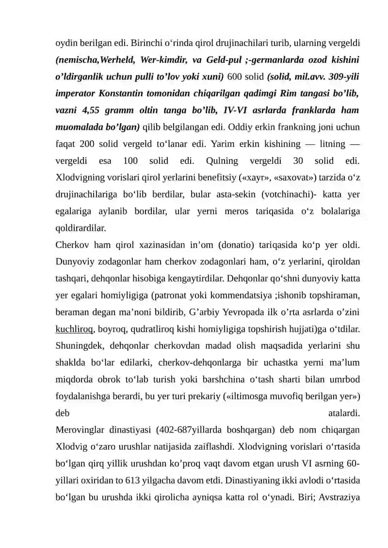 FRANSIYANING MARKAZLASHISHI. BOSH SHTATLARNING VUJUDGA KELISHI” 4