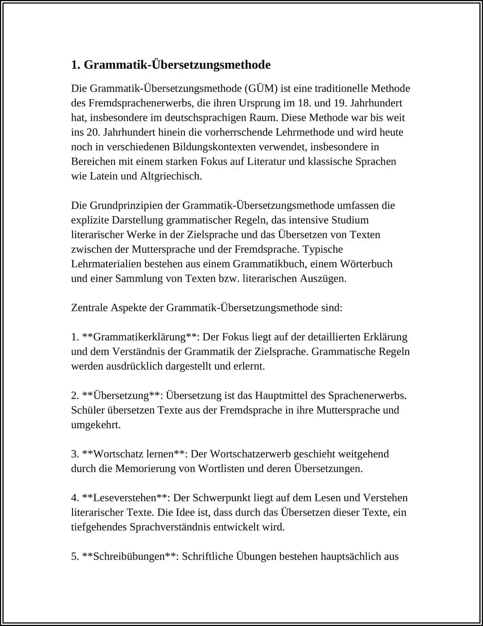 DIE WICHTIGSTEN METHODEN DES FREMDSPRACHEN UNTERRICHTS PORTFOLIO 4