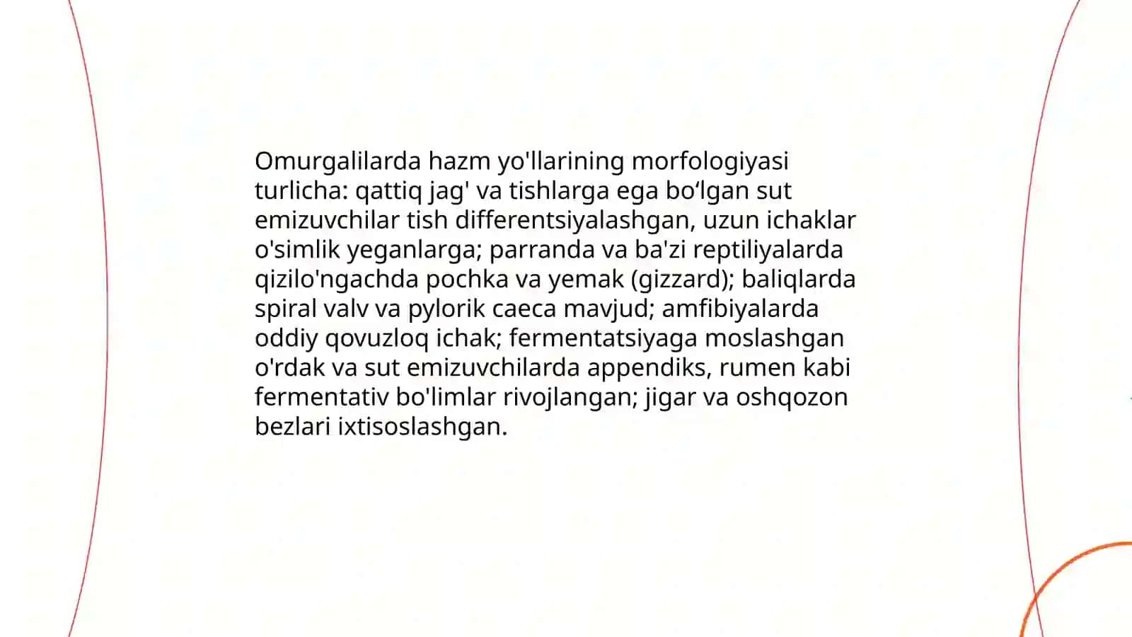 Hazm tizimi filogenezi va buzilishlari 4