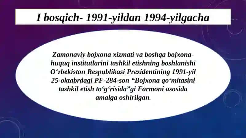 O‘zbekiston Respublikasida bojxona xizmatini shakllanish bosqichlari va inqiroz davrida uni amal qilish xususiyatlari 4