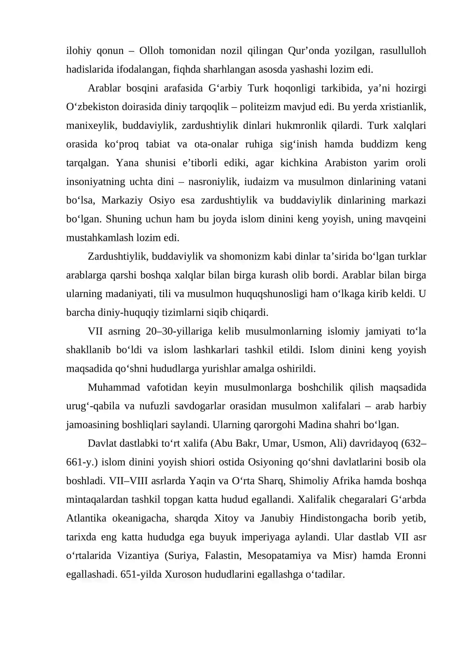 Arab xalifaligining oliy, markaziy va mahalliy hokimiyat organlari 4