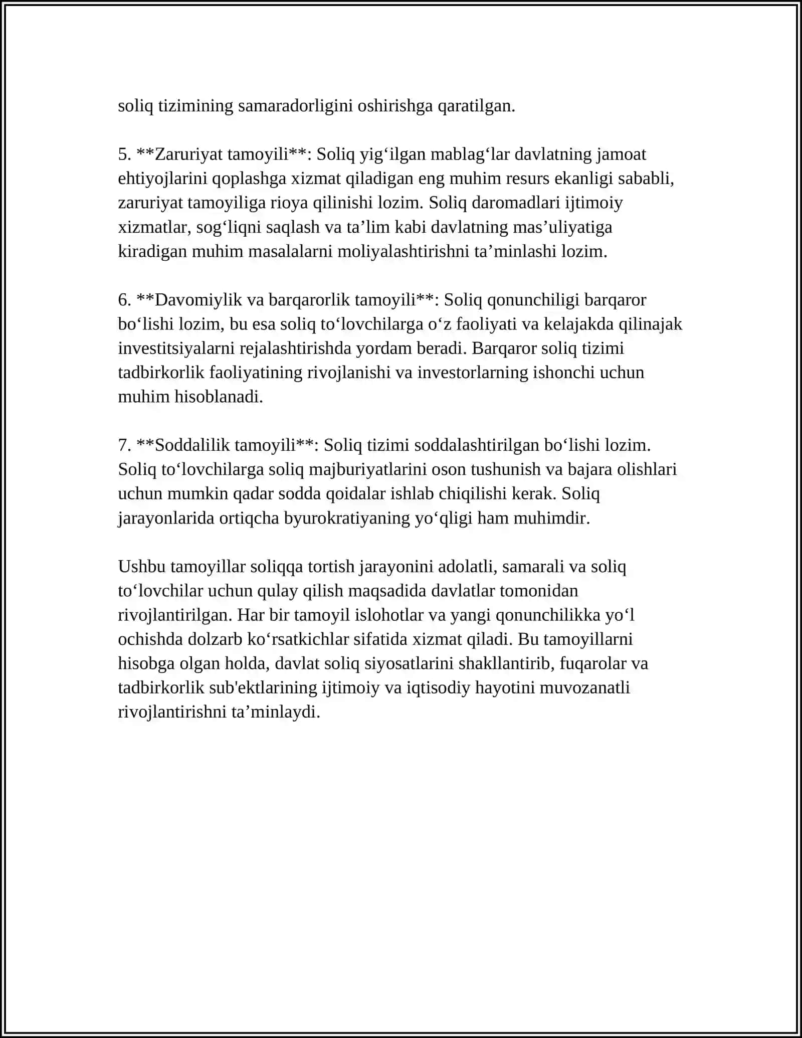 SOLIQ MAJBURIYATINI BAJARISHNING UMUMIY QOIDALARI 4