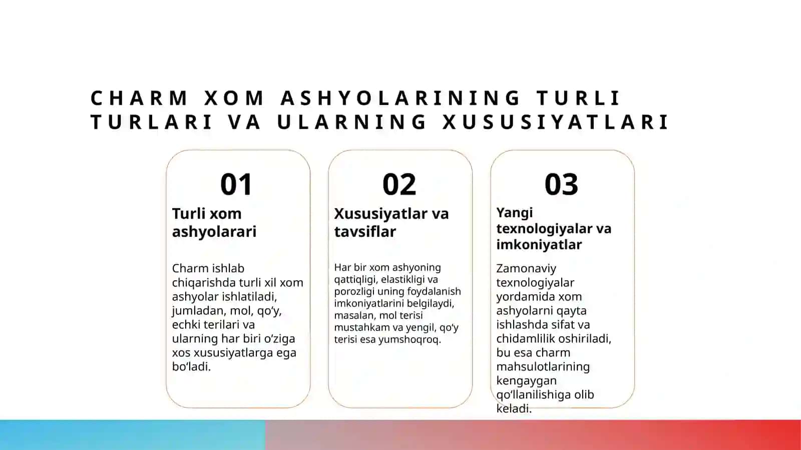 Charm xom ashyolariga tavsif 4