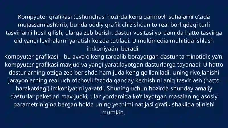 Kompyuter garafikasining dasturiy ta'minoti 4