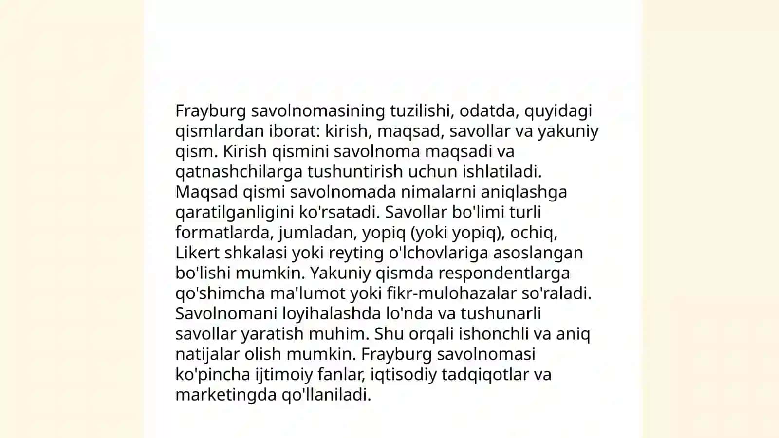 Frayburg savolnomasi yordamida shaxs xususiyatlarini o‘rganish metodikasi 4