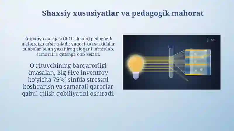Pedagogik mahoratning shakllanishiga ta’sirqiluvchiomillar 4