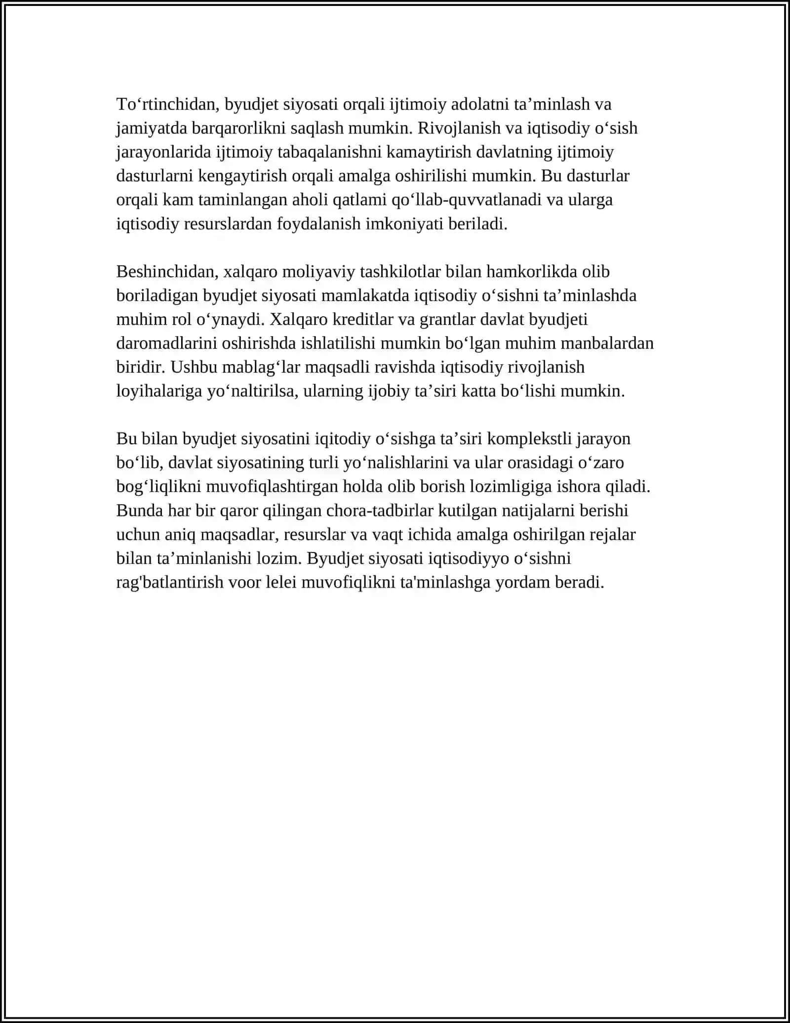 IQTISODIYOTNI DAVLAT TOMONIDAN TARTIBGA SOLISHNING BYUDJET-SOLIQ SIYOSATI VOSITALARI 4