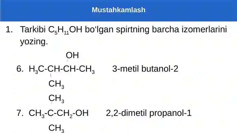 To‘yingan bir atomli spirtlar 4