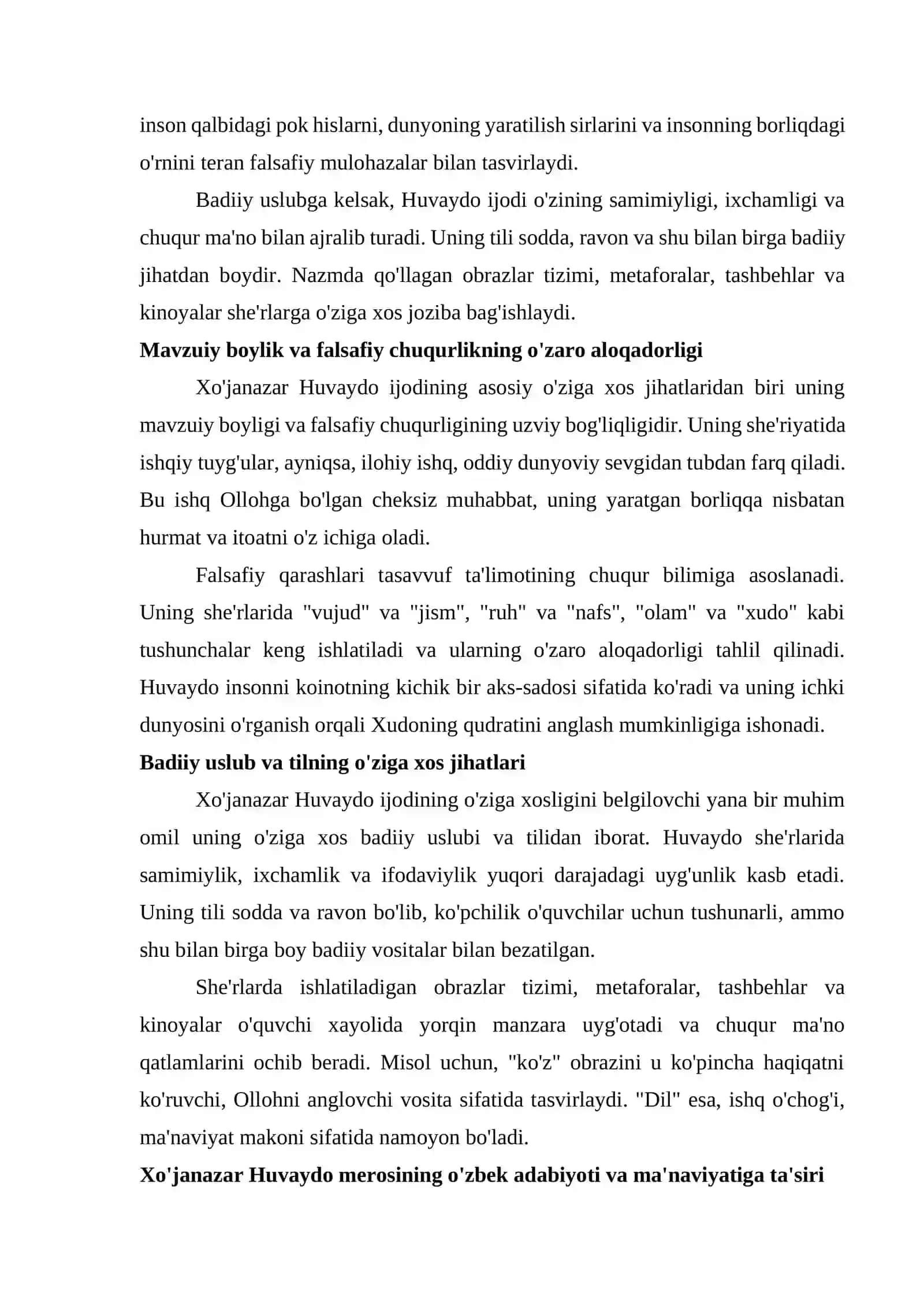"Xo'janazar Huvaydo ijodida o'ziga xoslik" 4