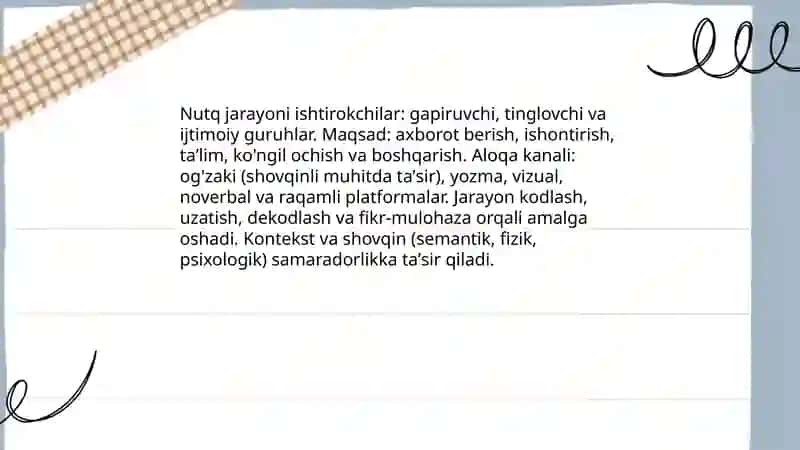 Nutqiy faoliyat. Nutq shakllari. Nutq uslublari 4