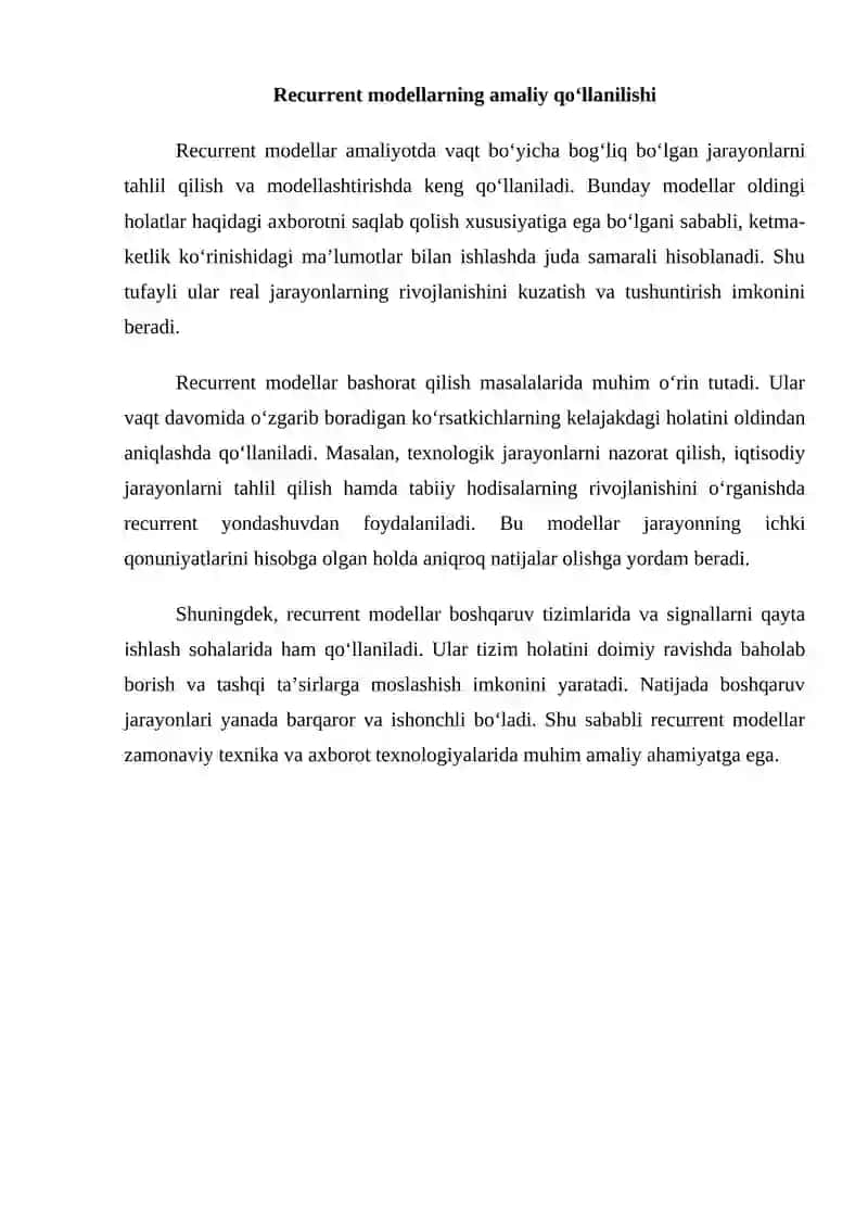 Algoritmlarni recurrent modellashtiruvchilarni sintezlash metodlari 4