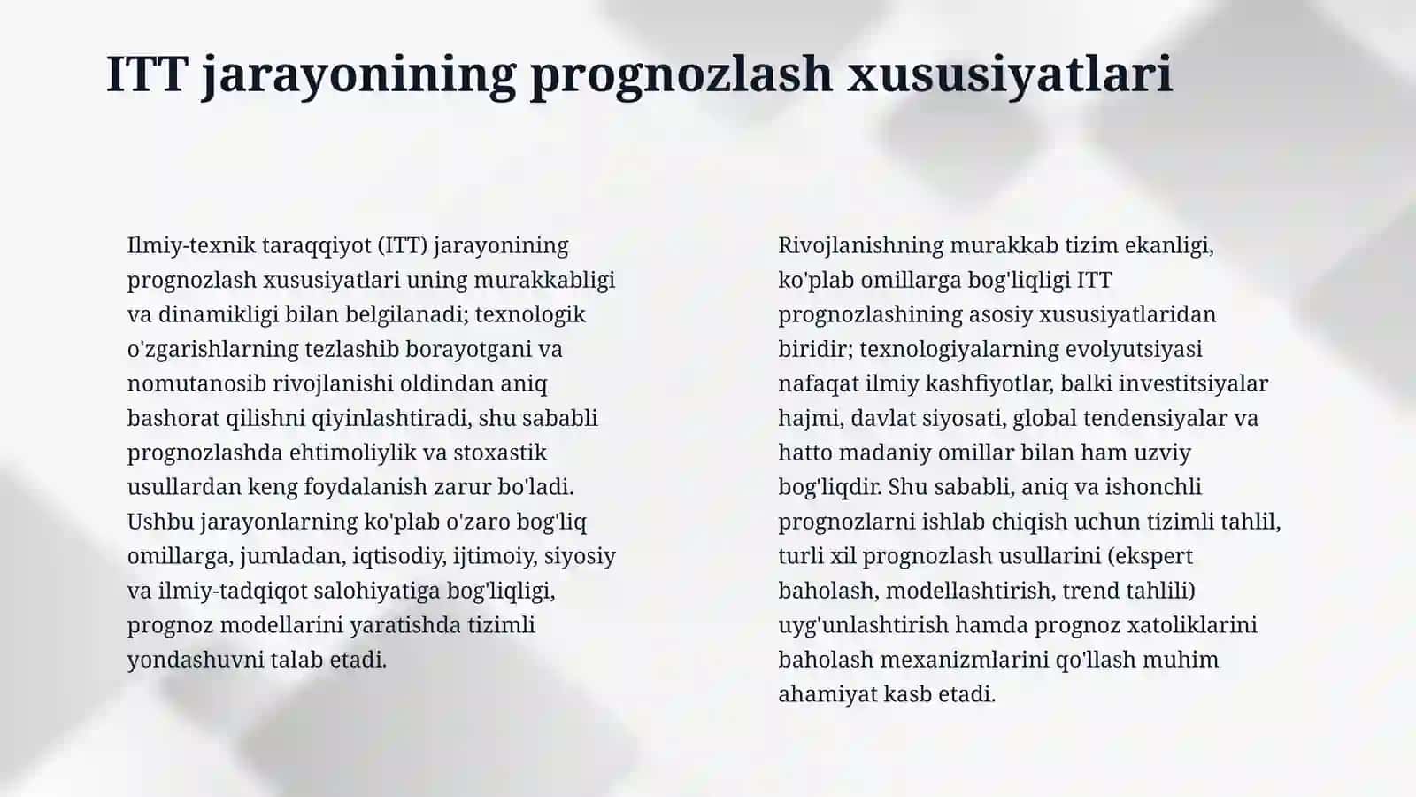 Ilmiy-texnik taraqqiyotni (ITT) prognozlash 4