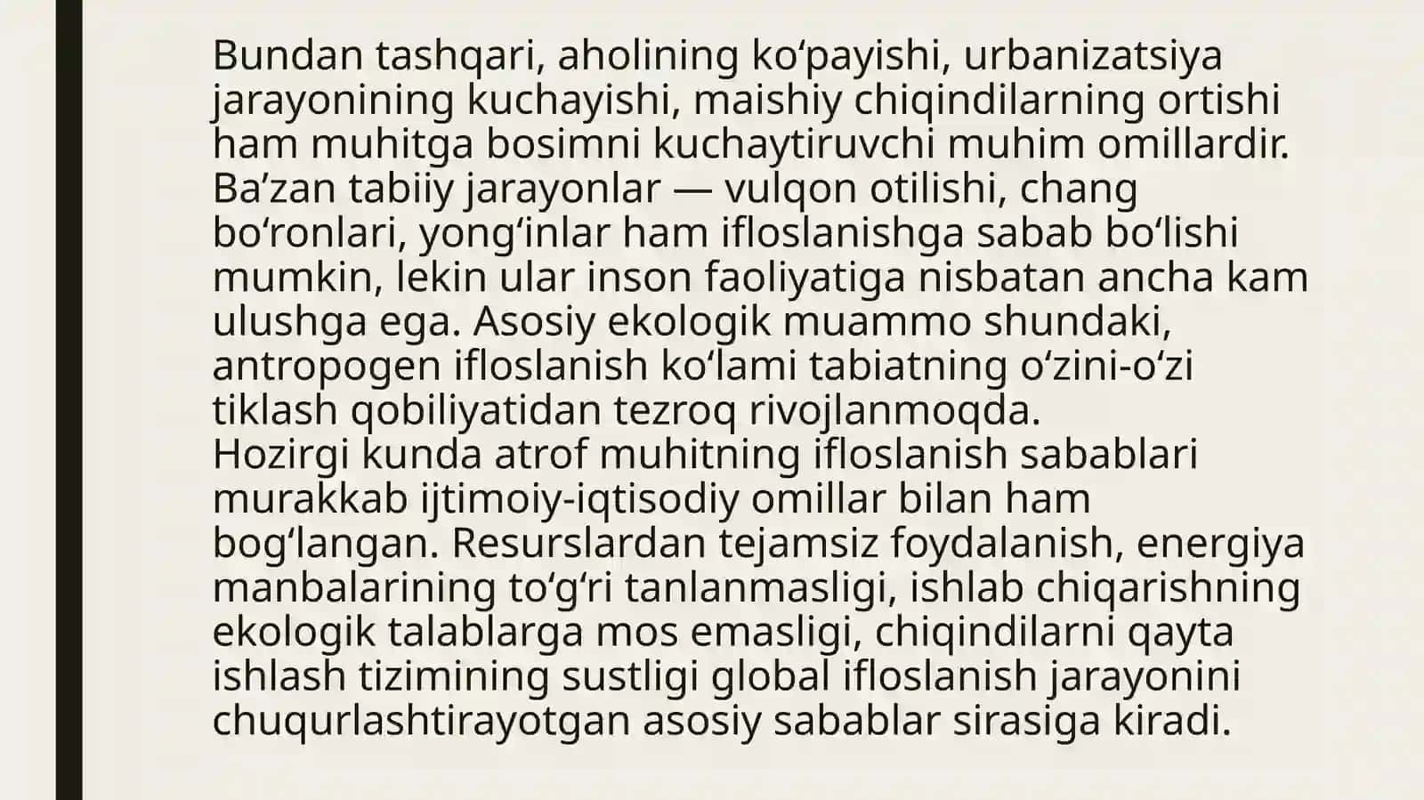Atrofmuhitning ifloslanishi—globalekologik muammo 4