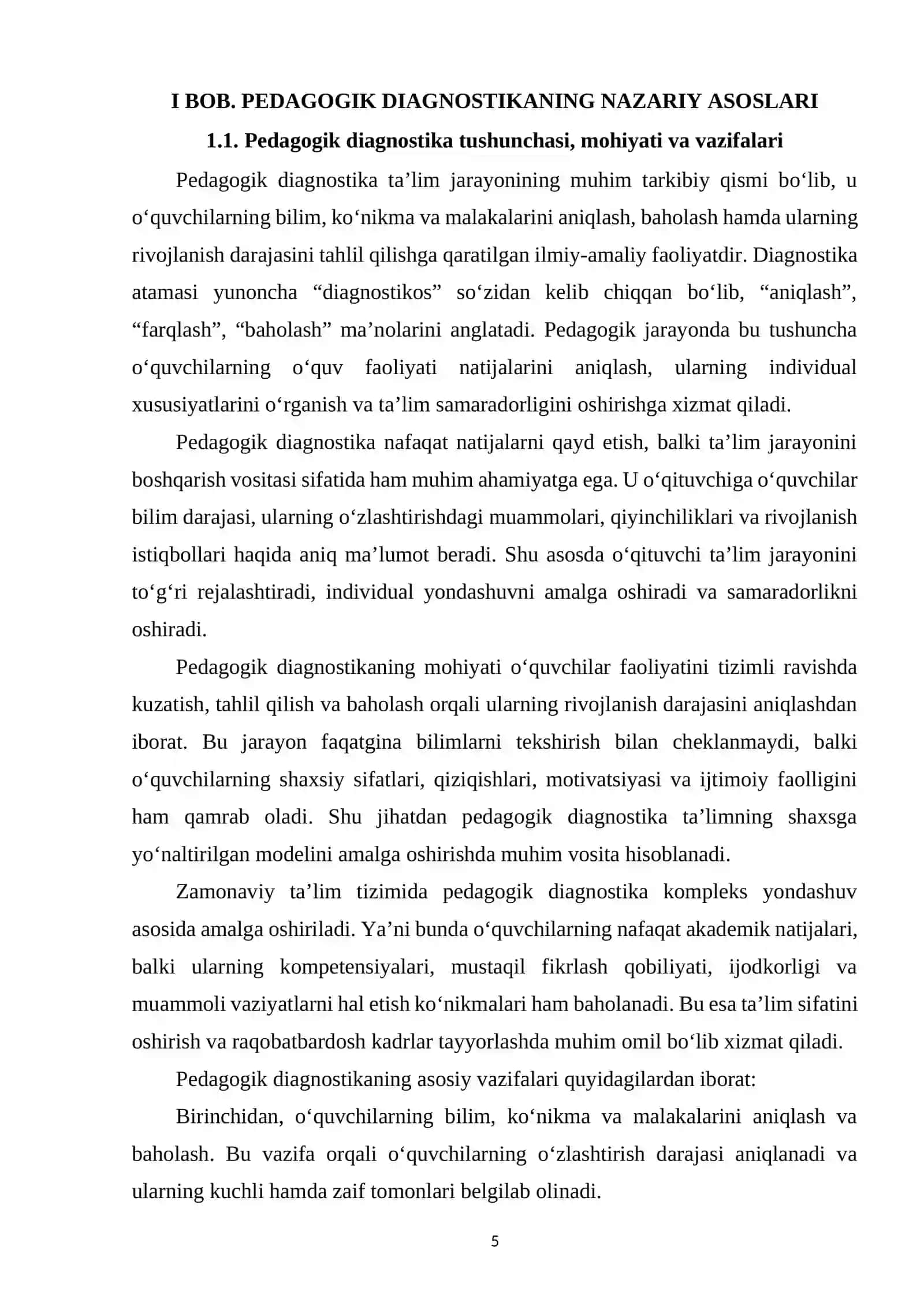 PEDAGOGIK DIAGNOSTIKA VA TARBIYALANUVCHILARNING MUVAFFAQIYATINI BAHOLASH 4