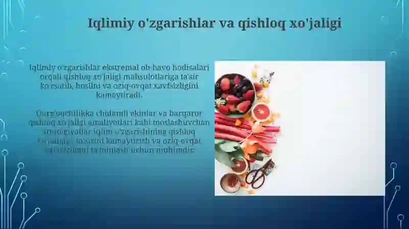 Oziq-ovqat va qishloq xo'jaligi xavfsizligi 4